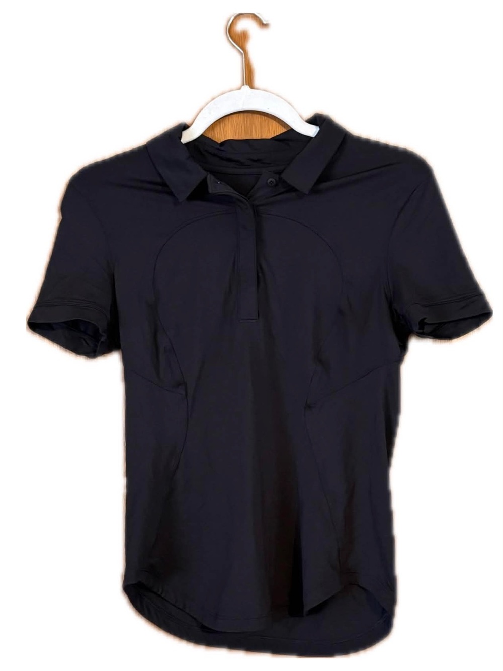 lululemon athletica Black Short Sleeve Polo Top